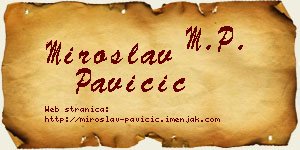 Miroslav Pavičić vizit kartica